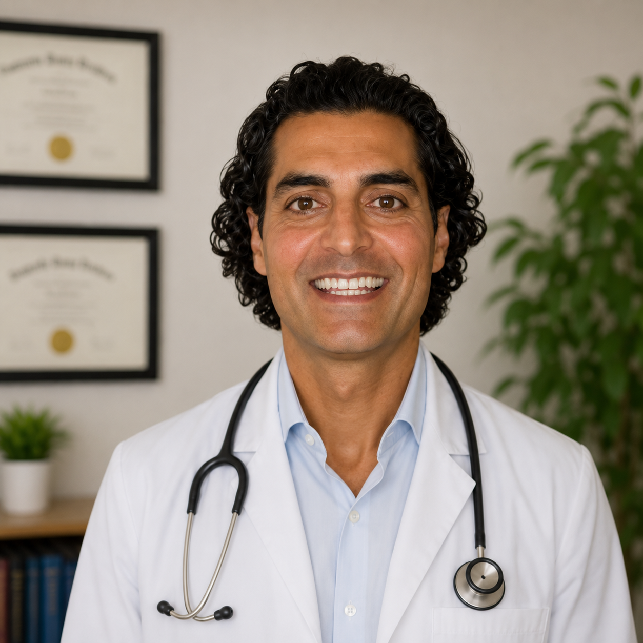 Smiling doctor with stethoscope